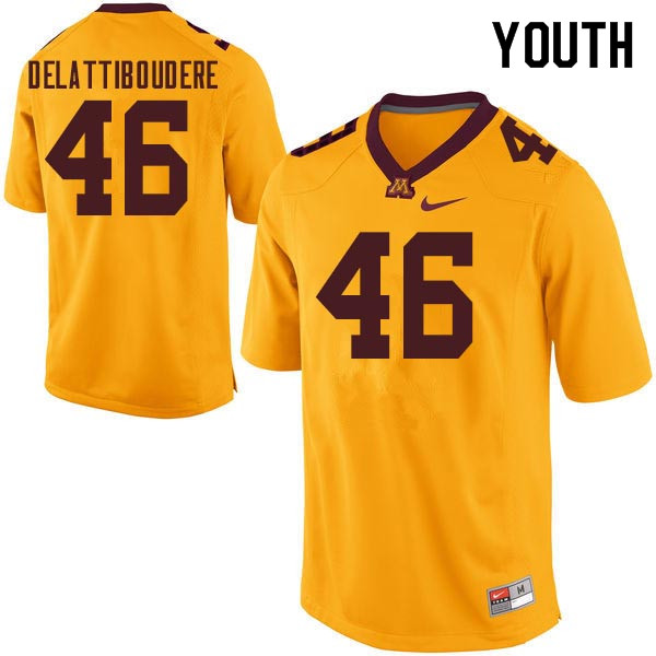 Youth #46 Winston DeLattiboudere Minnesota Golden Gophers College Football Jerseys Sale-Gold